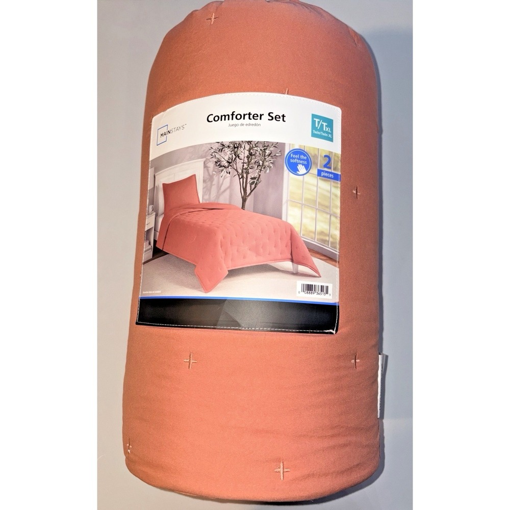 Mainstays 2-Piece Comforter Set in Terracotta Color - Twin XL